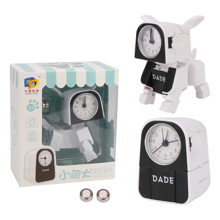 

Mini Manual Child Deformation Alarm Clock Robot Toy (White)