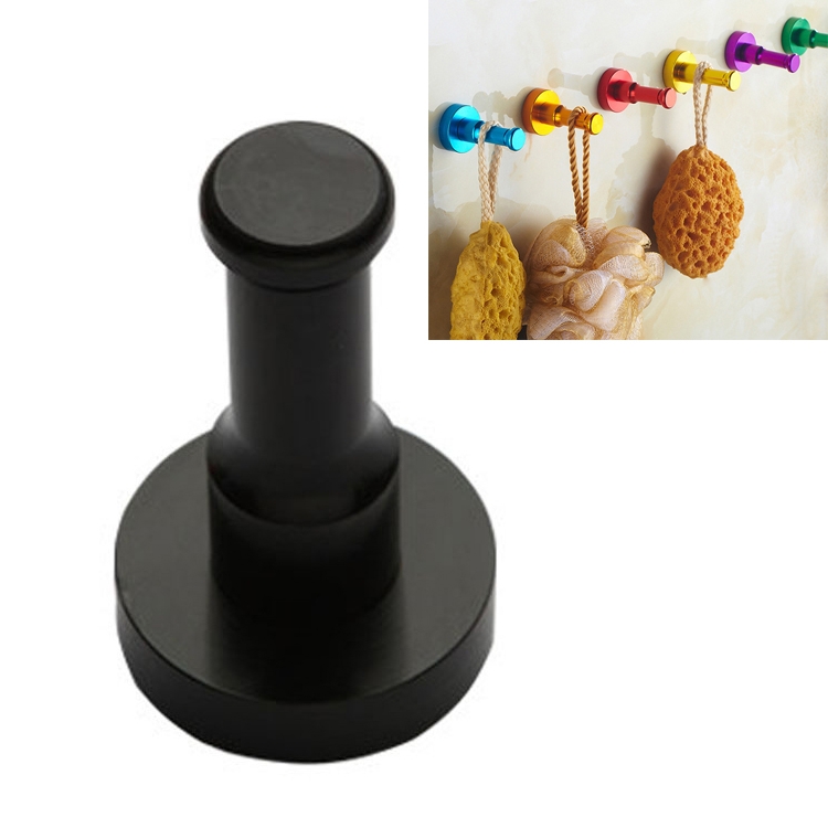 

Color Personality Space Aluminum Round Hook Single Hook Kitchen Color Clothes Hook No Rust (Black)