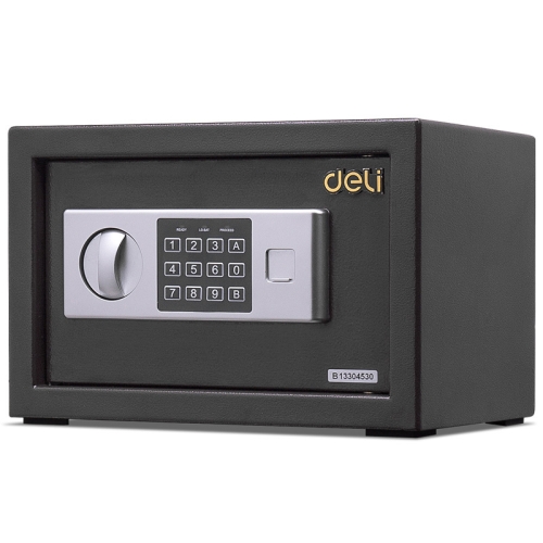 

Deli Home Office Hotel Mini Electronic Security Lock Box Wall Cabinet Safety Box(Black)