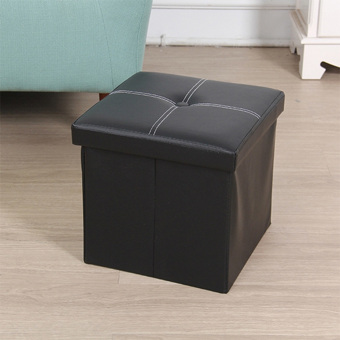 

Storage Box Creative Dormitory Storage Stool (Black)