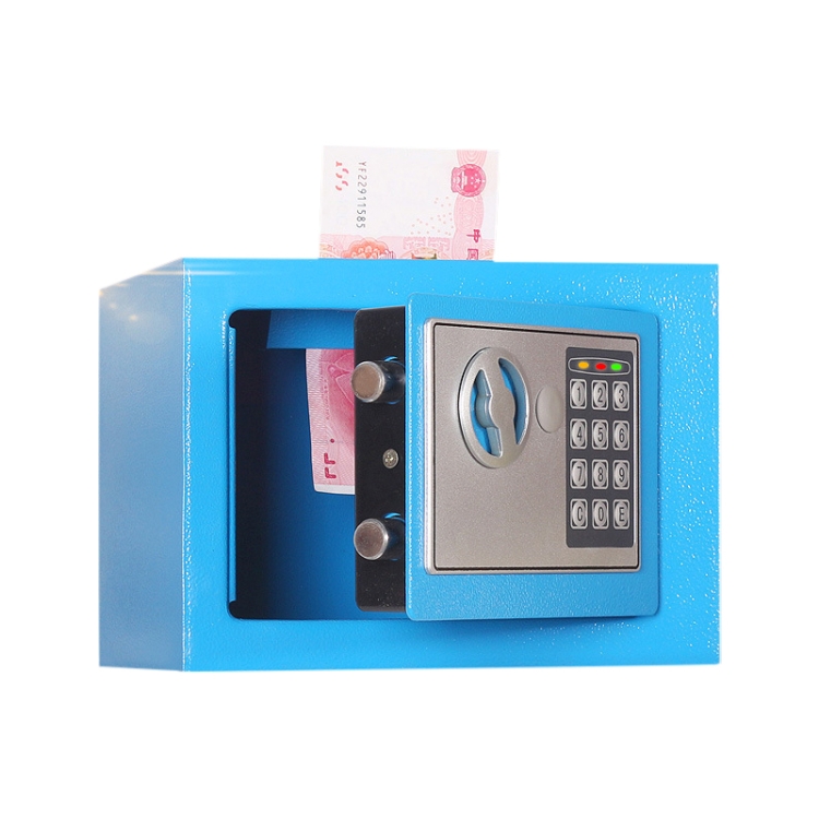 

17E Home Mini Electronic Security Lock Box Wall Cabinet Safety Box with Coin-operated Function (Blue)