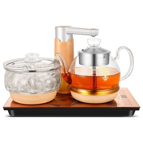 

Automatic Add Water Full Intelligent Electric Glass Kettle Steam Boiled Tea Stove Set (Gold)