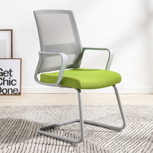 

TO-329 Computer Chair Office Chair Home Back Chair Comfortable Simple Desk Chair Gray Frame Bow Chair (Green)
