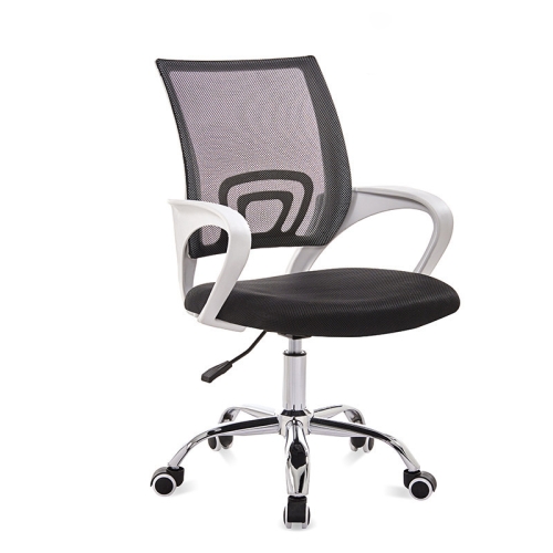 

9050 Computer Chair Office Chair Home Back Chair Comfortable White Frame Simple Desk Chair (Black)