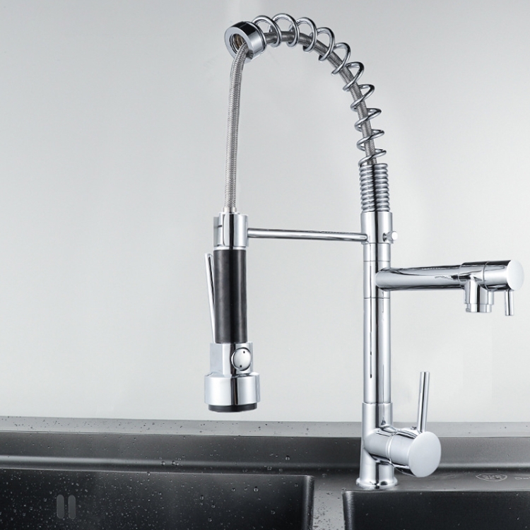 

KE6024 Multifunctional Spring Drawing Cold Hot Mixing Water Nozzle Water Filter Adapter Water Purifier Saving Tap
