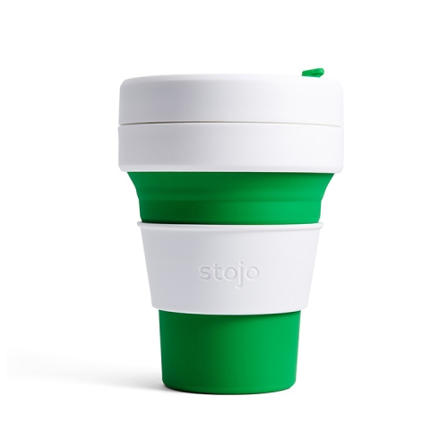 

Stojo Detachable Portable Silicone Cup without Straw, Capacity: 335mL(Green)
