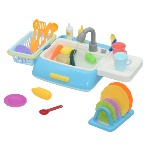 

6039 MoFun Children Kitchen Appliances Toys Electric Circulating Water Dishwasher (Blue)