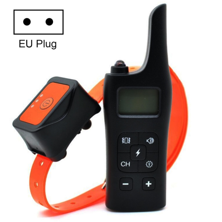 

885-2 Rechargeable Training Dogs Stop Barkin Remote Control with 2 Collar Receivers, Support Electric Shock & Vibration & Light & Sound Mode, EU Plug