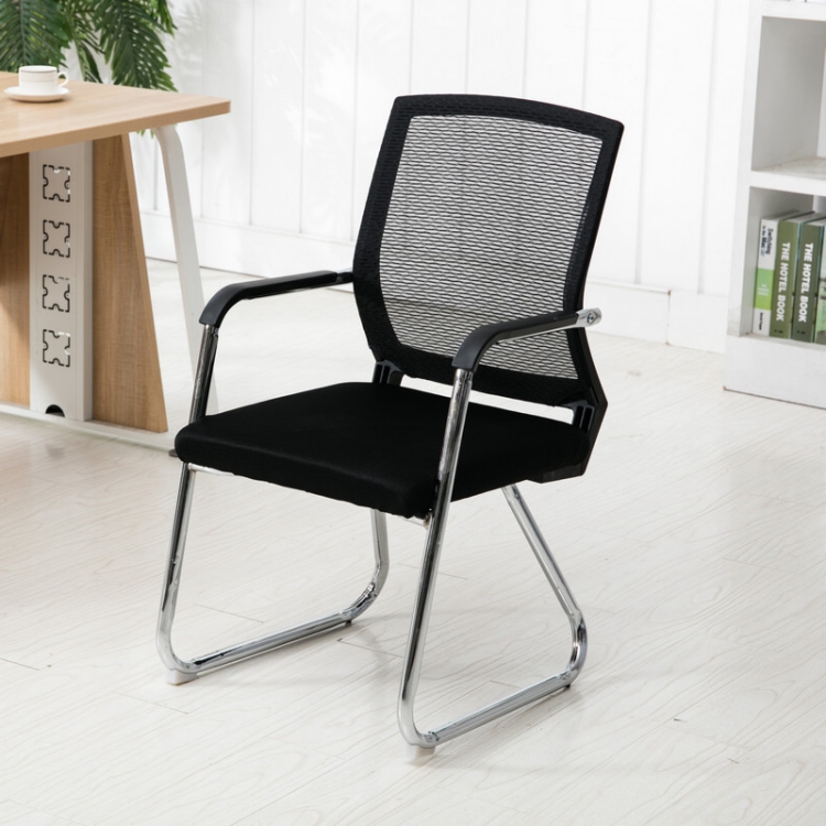 

Simple Household Mesh Computer Chair Conference Chair Black Frame Fixed Chair(Black)