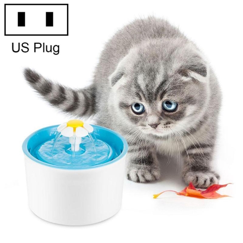 

1.6L Automatic Electric Water Fountain Dog Cat Pet Drinker Bowl Drinking Fountain Dispenser, US Plug (Blue)