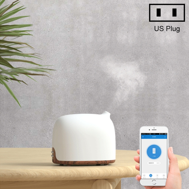 

GX-02K Intelligent WIFI Wood-grain Air Humidifier Aromatherapy Essential Oil Diffuser, Dark Wood Grain, US Plug(Black)