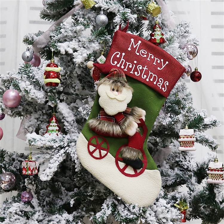 

CX192019 Santa Claus Pattern Christmas Sock Gift Bag Christmas Tree Pendant Decoration