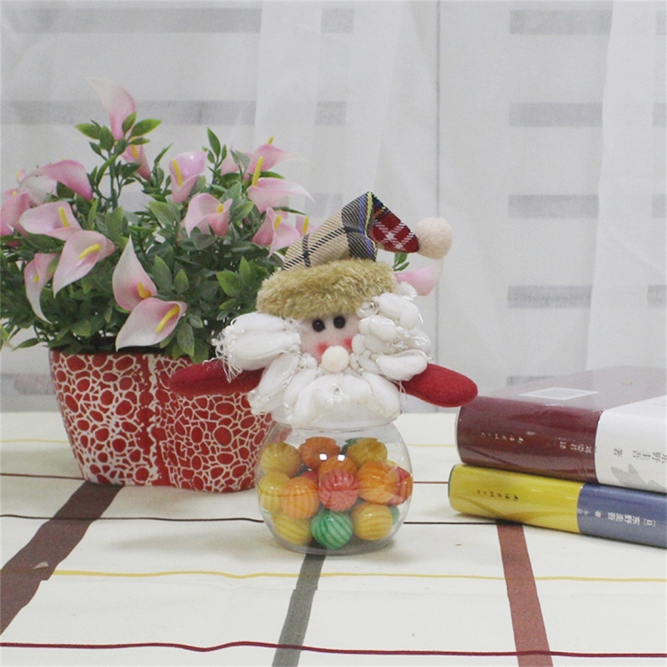 

Circle Shape Santa Claus Candy Jar Christmas Decoration