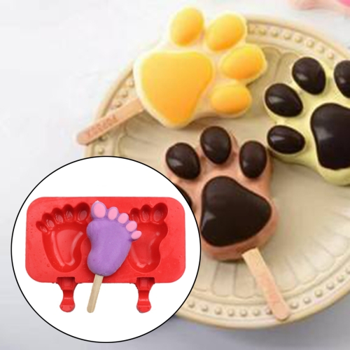 

DIY Silicone Ice Cream Popsicle Mold with Wooden Sticks and Protective Cover, Style Random Delivery