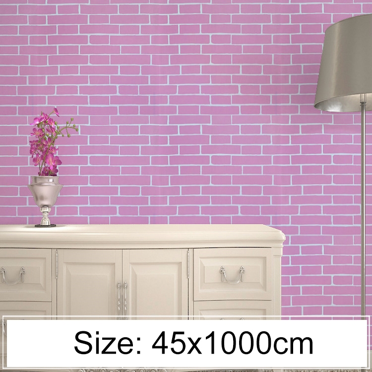 

Creative PVC Brick Decoration Wallpaper Stickers Bedroom Living Room Wall Waterproof Wallpaper Roll, Size: 45 x 1000cm (Black)