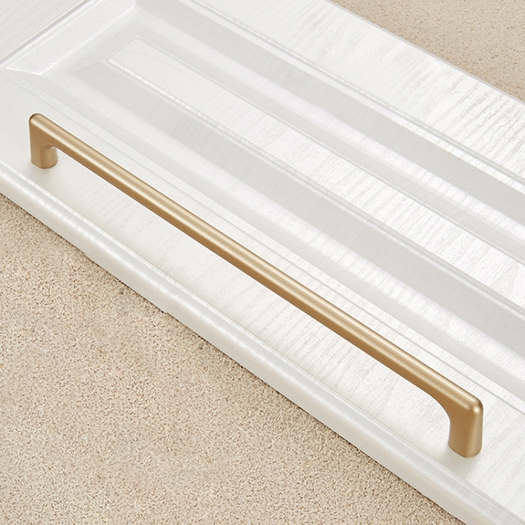 

9011-256 Modern Simple Cabinet Door Handle Drawer Wardrobe Zinc Alloy Handle (Gold)