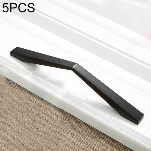 

5 PCS 4068-160 Simple Cabinet Door Handle Drawer Wardrobe Zinc Alloy Handle (Black)