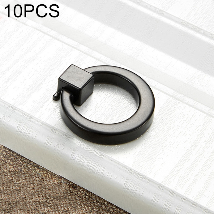 

10 PCS 4201 Simple Cabinet Door Handle Drawer Wardrobe Zinc Alloy Handle (Black)