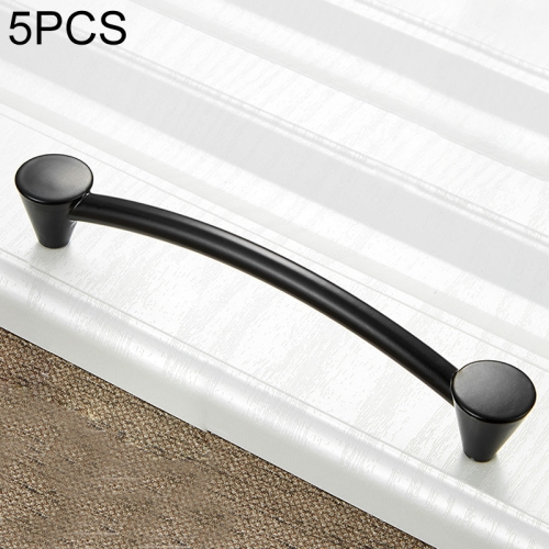 

5 PCS 4203-128 Simple Cabinet Door Handle Drawer Wardrobe Zinc Alloy Handle (Black)