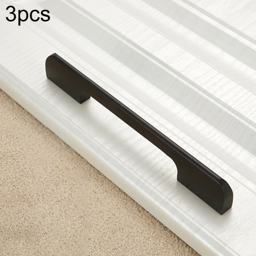 

3 PCS 2049-160 Drawer Cabinet Door Aluminum Alloy Handle Straight Door Handle (Black)