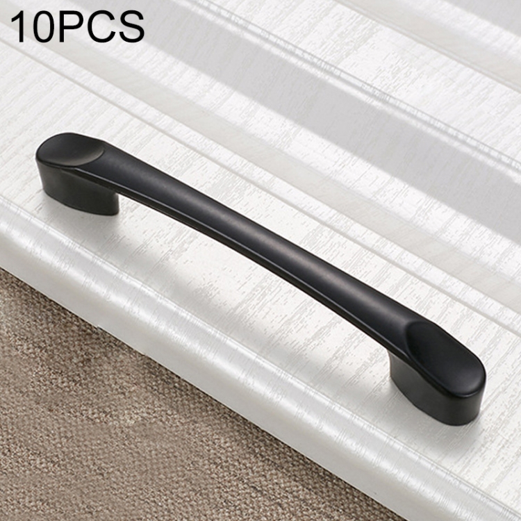 

10 PCS 6225C-96 Simple Cabinet Door Handle Drawer Wardrobe Zinc Alloy Handle (Black)