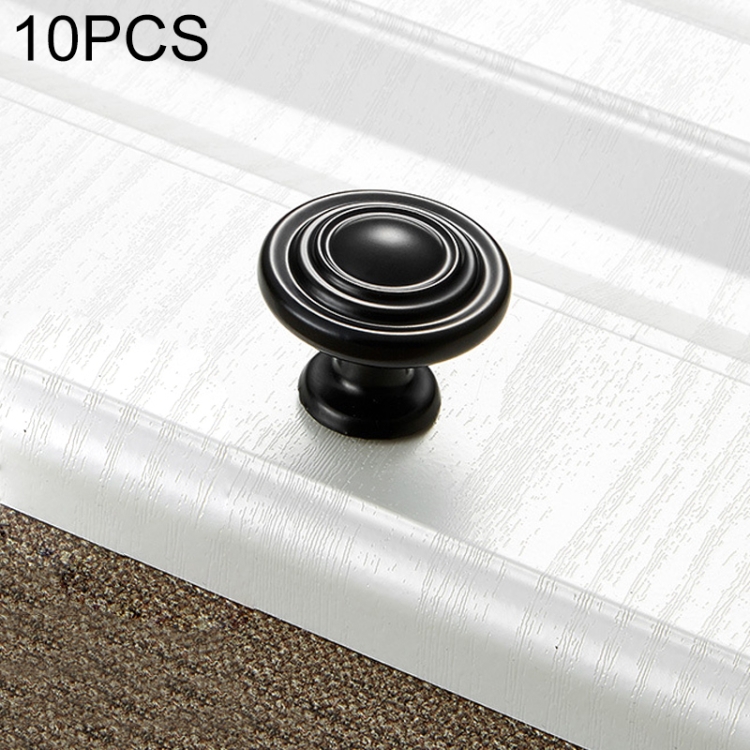 

10 PCS 6230 Simple Cabinet Door Handle Drawer Wardrobe Zinc Alloy Handle (Black)