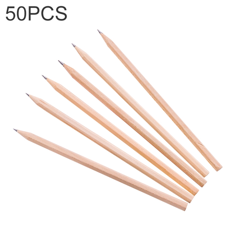 

50 PCS Crude Wood Environmental Protection HB Pencils Painting Pencils for Kids School Office Supplies