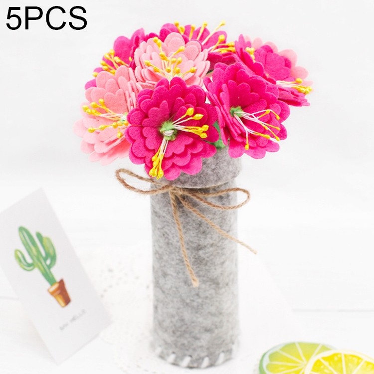 

5 PCS DIY Non-woven Fabrics Simulated Potted Flowers Children Handmade Mothers Day Gifts