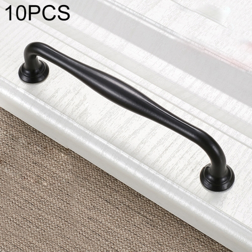 

10 PCS 6291C-128 Simple Cabinet Door Handle Drawer Wardrobe Zinc Alloy Handle (Black)