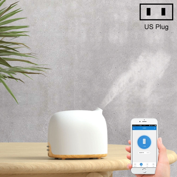 

GX-02K Intelligent WIFI Wood-grain Air Humidifier Aromatherapy Essential Oil Diffuser, Light Wood Grain, US Plug
