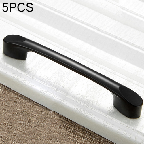 

5 PCS 6225A-128 Simple Cabinet Door Handle Drawer Wardrobe Zinc Alloy Handle (Black)