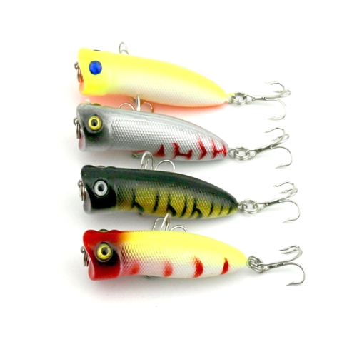 

HENGJIA Artificial Popper Fishing Lures Environmentally Friendly Fishing Bait with Hooks, Length: 5.5 cm, Random Color Delivery