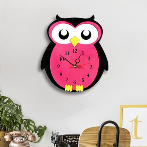 Sunsky 11 10 Inch Children Bedroom Room Decor Battery Operated Owl Shaped Mute Non Ticking Round Wall Quartz Clock - Owl Shaped Wall Clocks