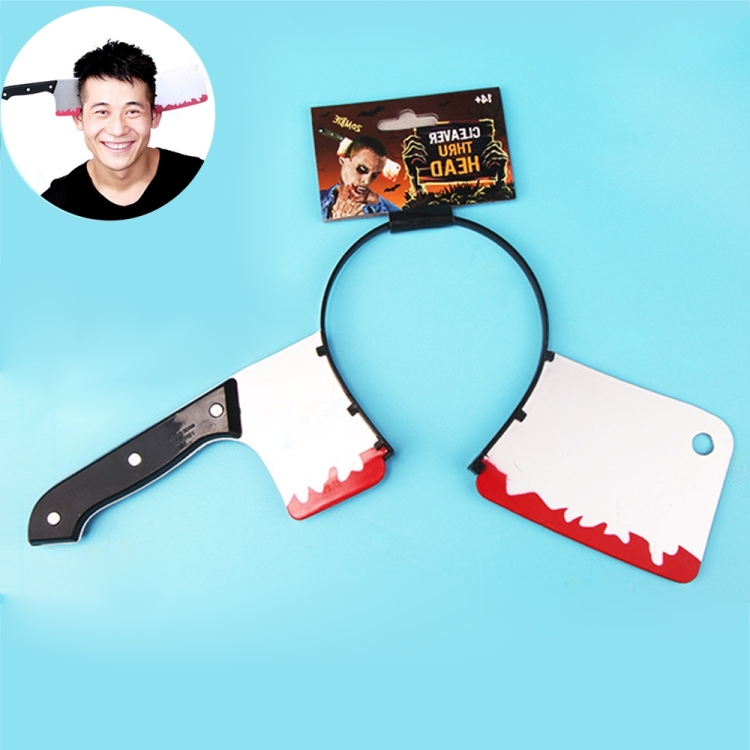 

Halloween Costume Party Whole Horror Wear Head Props Kitchen Knife Hair Hoop Game Show Supplies