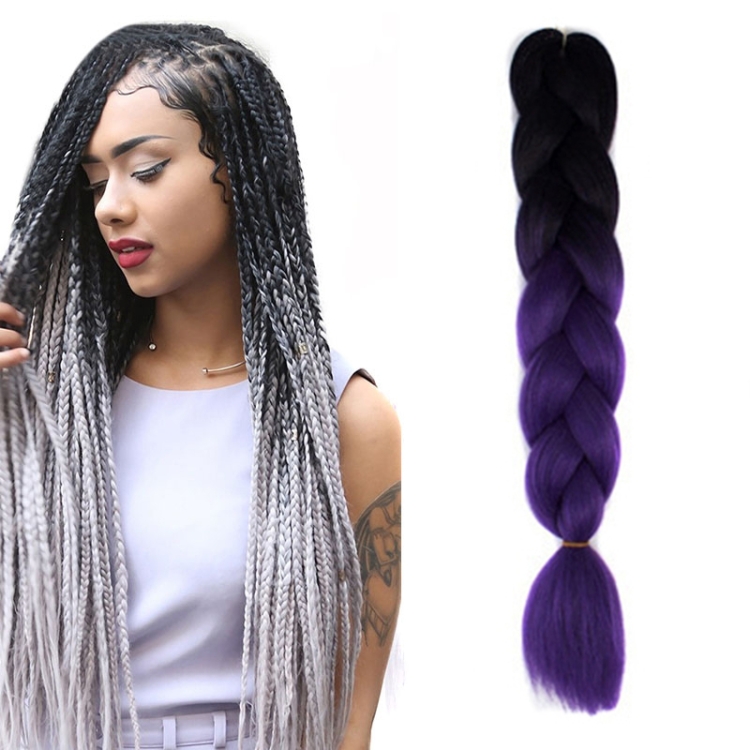 Sunsky Fashion Color Gradient Individual Braid Wigs Chemical