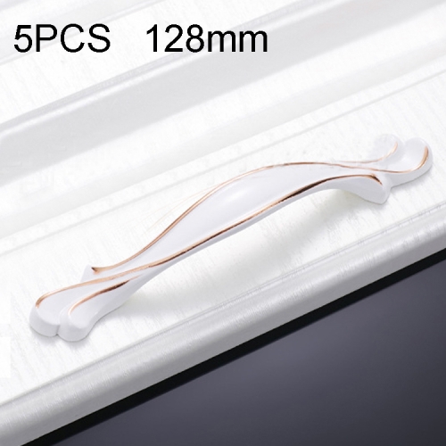 

5 PCS 6587-128 Cabinet Wardrobe Drawer Zinc Alloy Handle (White)