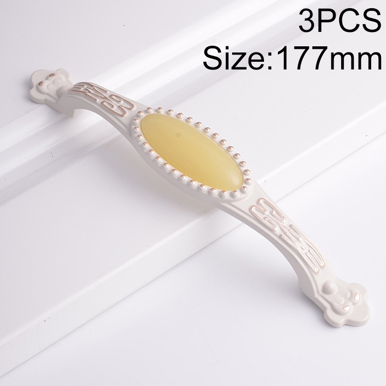 

3 PCS 5009-128 Gold Silver Jade Cabinet Drawer Handle (Beige)