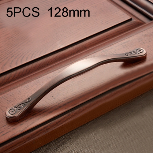 

5 PCS 4087-128 Simple Furniture Cabinet Handle Full Polished Alloy Handle (Bronze)