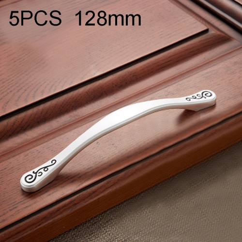 

5 PCS 4087-128 Simple Furniture Cabinet Handle Full Polished Alloy Handle (Silver)