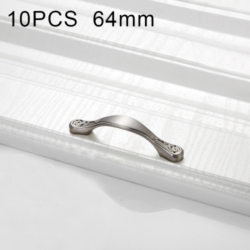 

10 PCS 4041-64 Brushed Zinc Alloy Cabinet Handle Pitch: 64mm