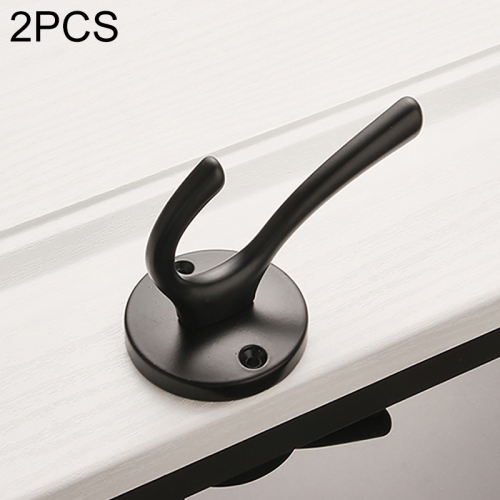 

2 PCS Hook-02 Aluminum Alloy Wall Hanging Key Receiving Hanging Hook (Black)