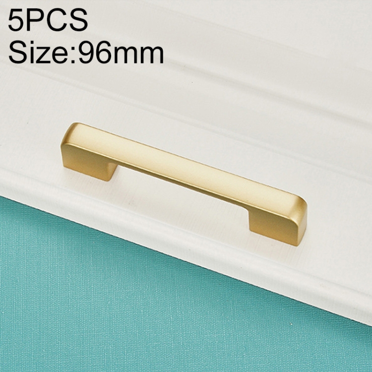 

5 PCS 6613_96 Zinc Alloy Closet Cabinet Handle Pitch: 96mm (Gold)
