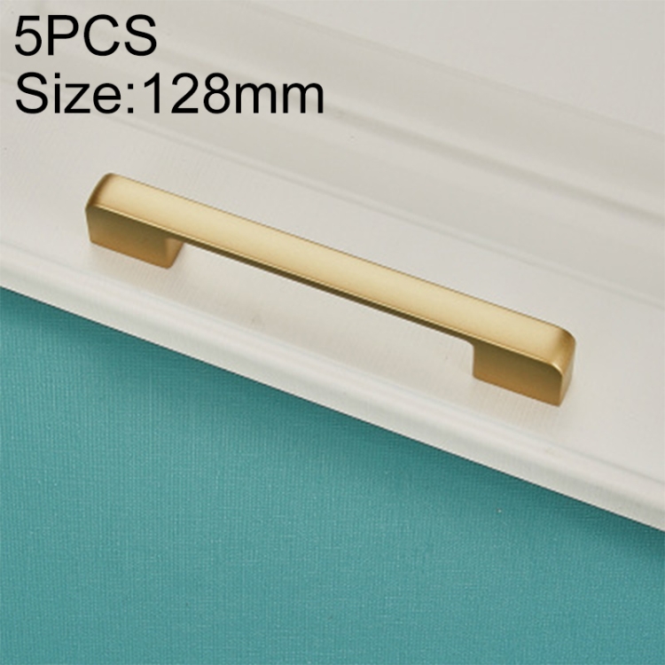 

5 PCS 6613_128 Zinc Alloy Closet Cabinet Handle Pitch: 128mm(Gold)
