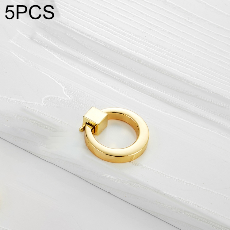 

5 PCS 4201 Stainless Steel Single Hole Closet Cabinet Handle(Gold)