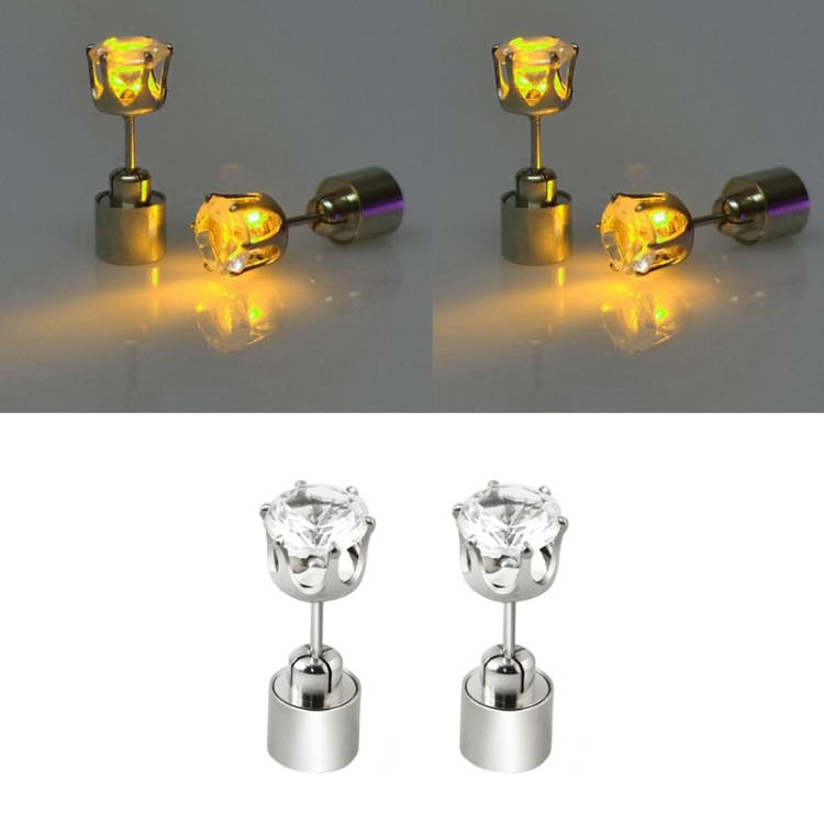 

4 PCS Fashion LED Earrings Glowing Light Up Diamond Earring Stud(Yellow)