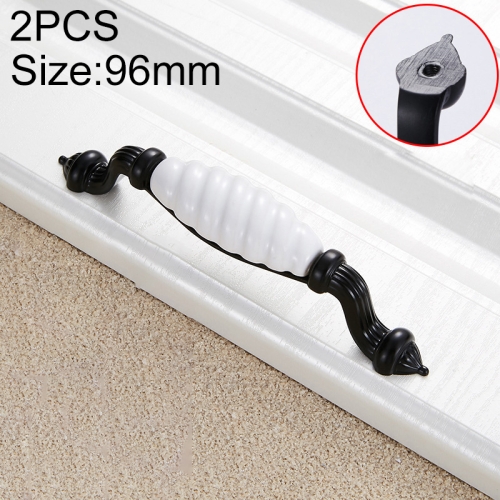 

2 PCS 5003_128 Black and White Ceramic Closet Cabinet Handle Pitch: 128mm