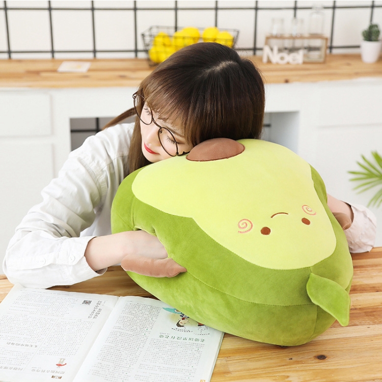 

Cartoon Avocado Shape Stretch Velvet Hand Warmer Plush Pillow Stuffed Toy, Size: 50 x 33cm