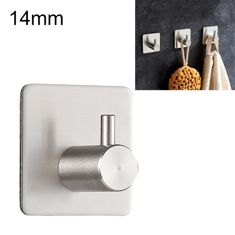 

Stainless Steel Cylinder Hanger Bathroom Non-perforated Storage Clothes Hook, Size:14mm (Silver)