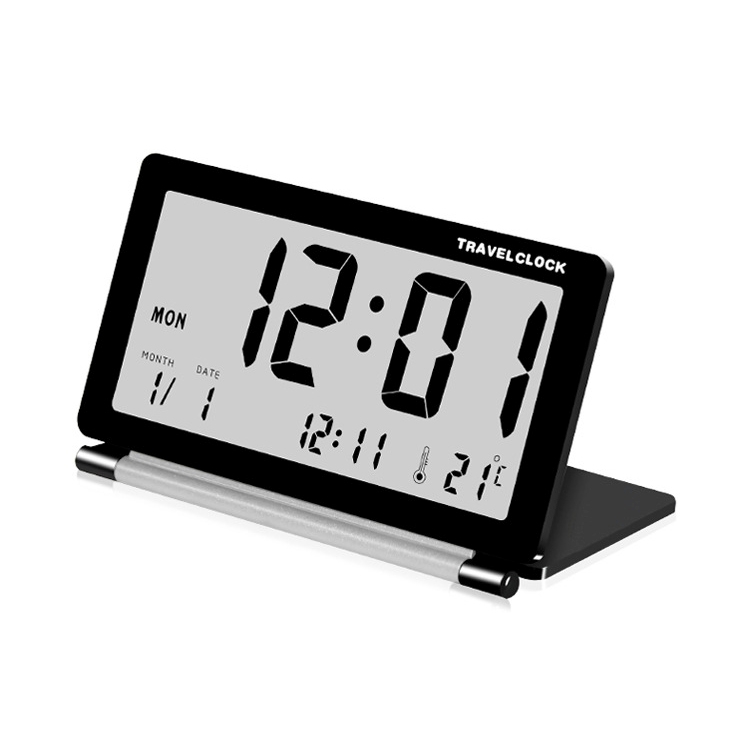 

AQ-141 Electronic Alarm Clock Travel Clock Multifunction LCD Large Screen Folding Desk Clock, Random Color Delivery
