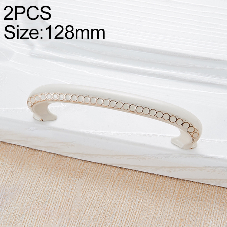 

2 PCS 6061_128 Ivory Cabinet Wardrobe Handle